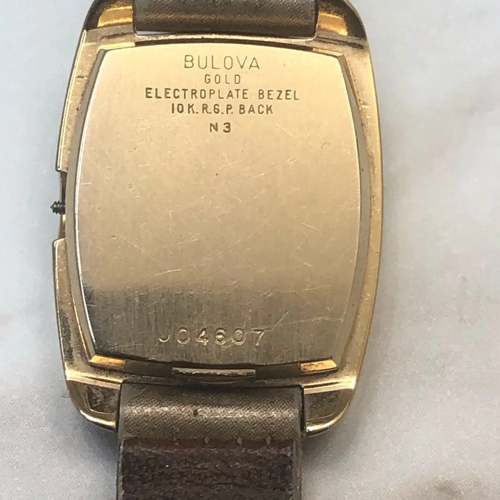 Vintage Bulova Silver face Gold Plated Watch CA1974*NOT TESTED** SEE DESCRIPTION